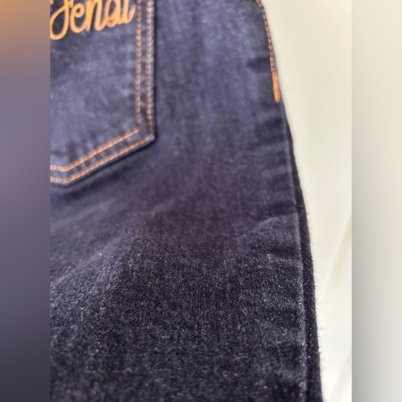 FENDI Dark Wash Pocket Logo Jeans - Picture 7 of 16